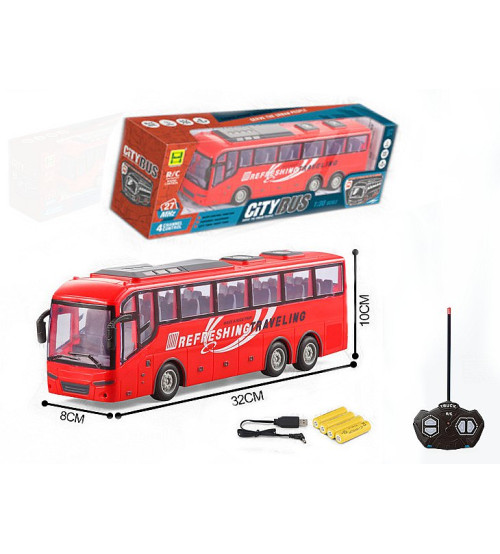 Radio vadāmāis autobuss (4 funkcijas, gaisma) ar akkum. USB uzlade 32 cm 563407