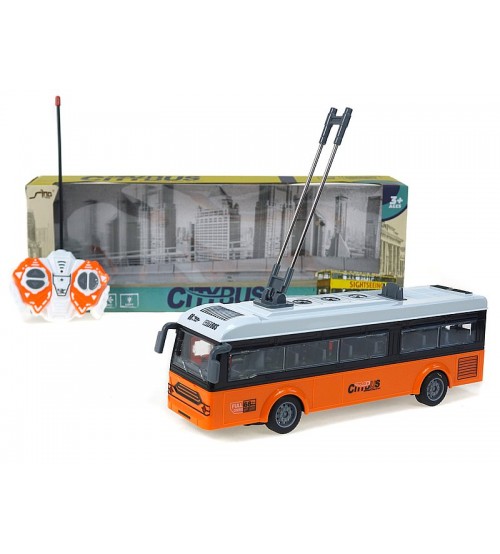 Radio vadāmāis trolejbuss (4 funkcijas, gaisma) ar baterijām 28 cm 579347