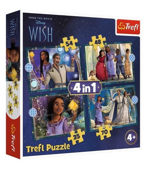 Puzlis TREFL Disney Wish (35,48,54,70 gb.) 4 in 1 4+ T34649