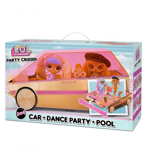 L.O.L. Lelles mašīna Surprise 3-in-1 Party Cruiser Car (bez lellēm) 31cm 118305